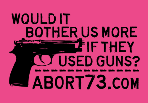 Would it Bother Us More if They Used Guns? (Fuchsia)  Abort73.com