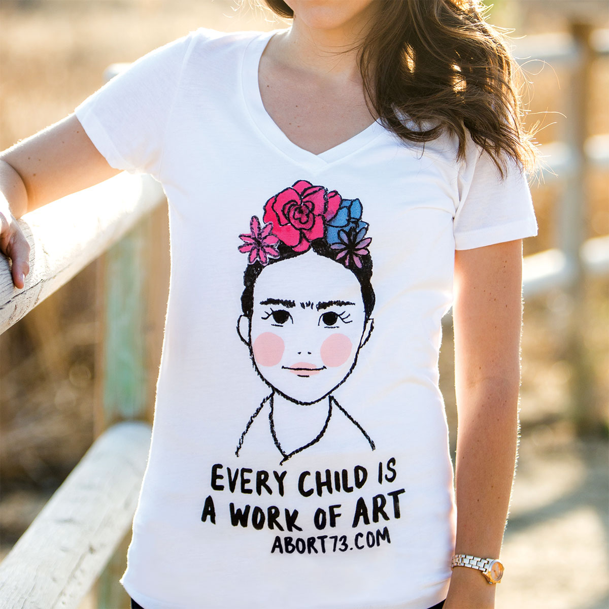 Every Child is a Work of Art (Abort73 Girls V-neck)