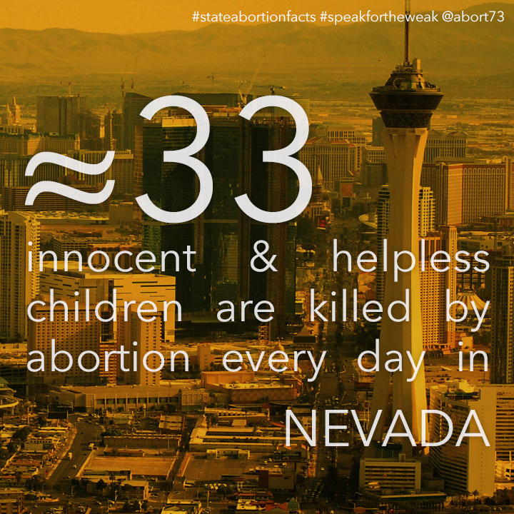 ≈ 33 innocent & helpless children are killed by abortion every day in Nevada