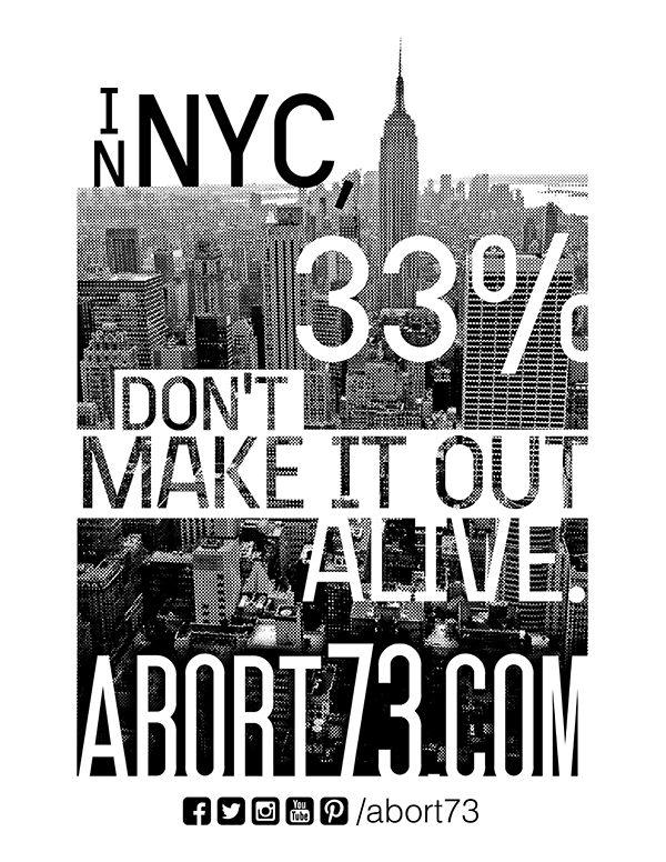 In NYC, 33% Don’t Make it Out Alive. Downloadable Flyer