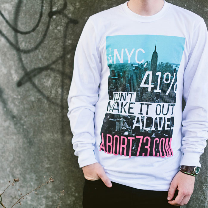 In NYC, 41% Don’t Make it Out Alive (Abort73 Unisex Long Sleeve T-shirt)
