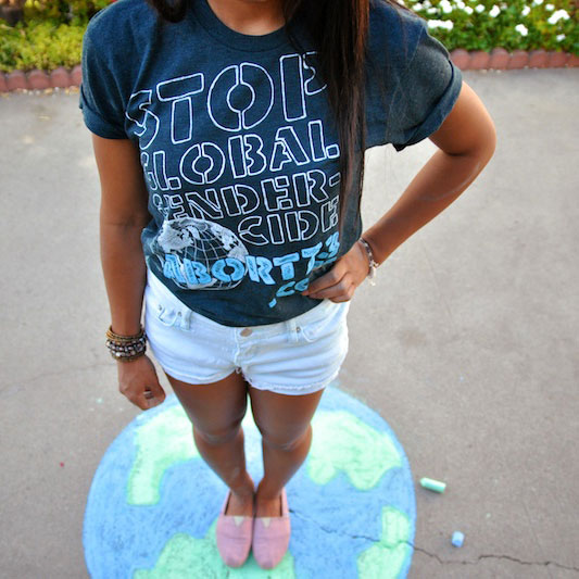 Stop Global Gendercide (Abort73 Unisex 50/50 T-shirt)