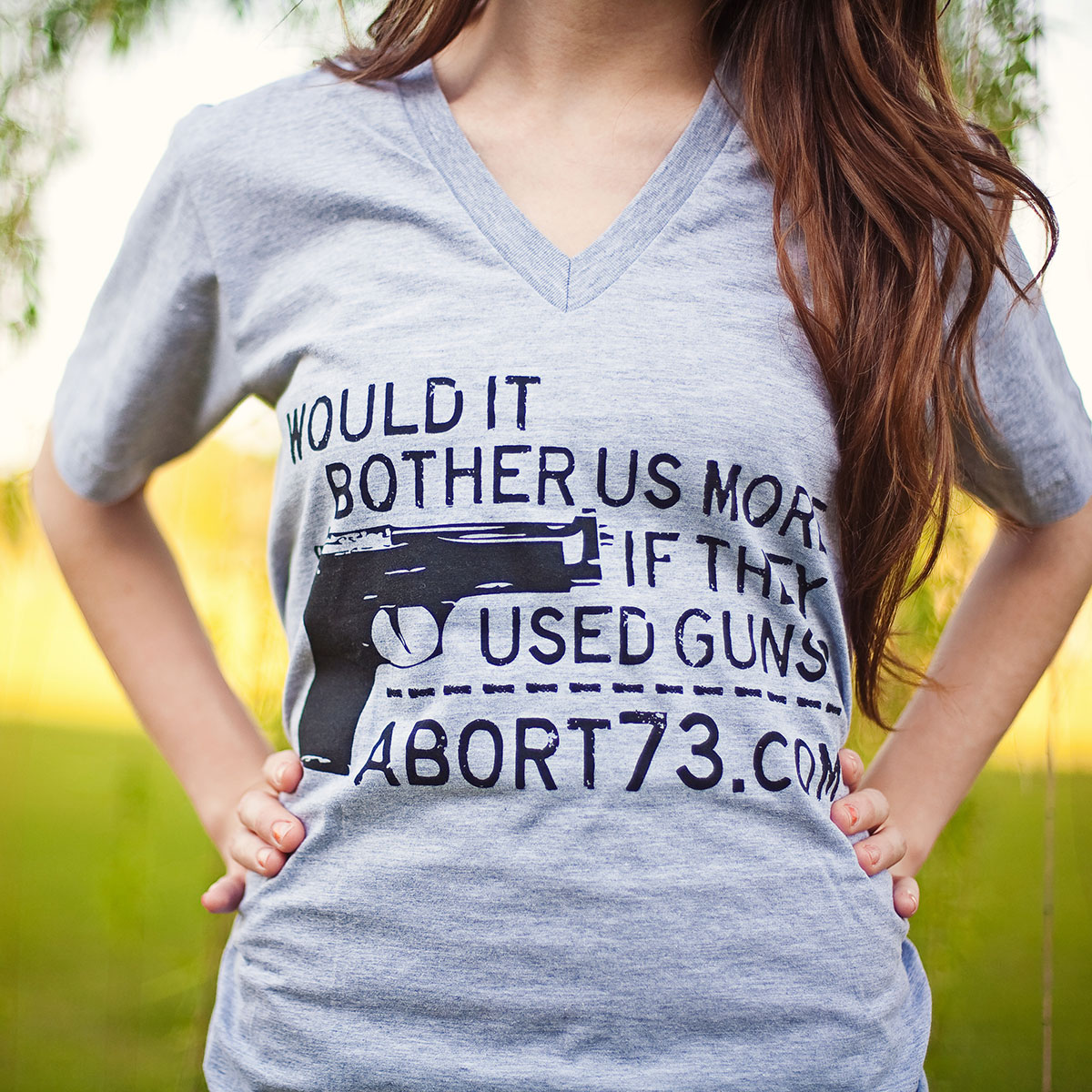 Would it Bother Us More if They Used Guns? (Abort73 Unisex V-neck)