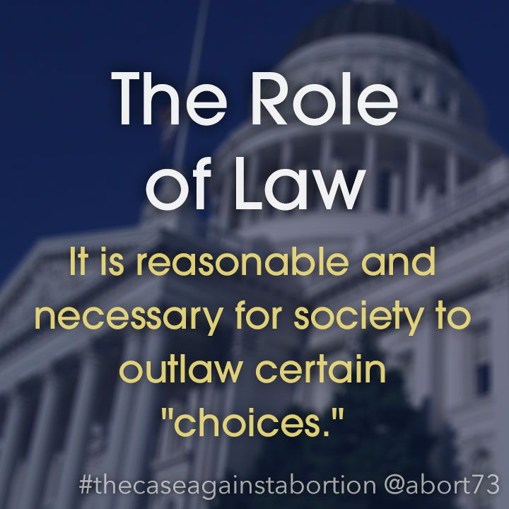 The Role of Law: It is reasonable and necessary for society to outlaw certain 