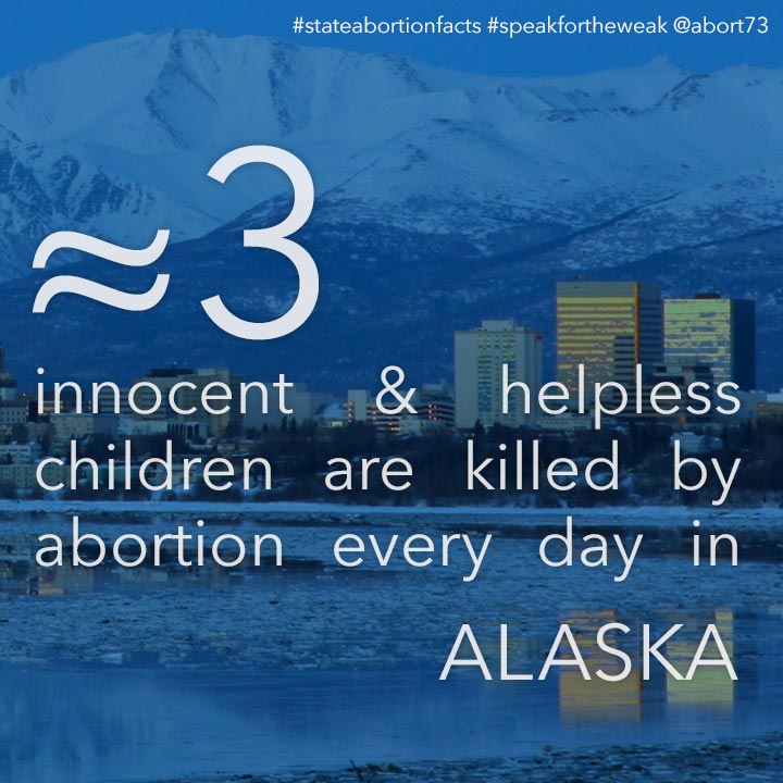 ≈ 3 innocent & helpless children are killed by abortion every day in Alaska